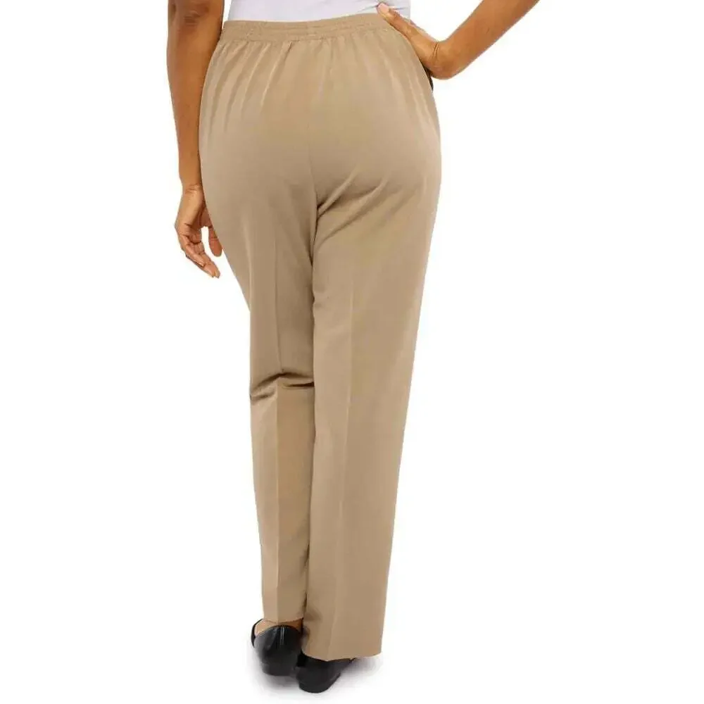 Alfred Dunner Womens Classic-Fit Pecan Pants Size 14 New with Tags